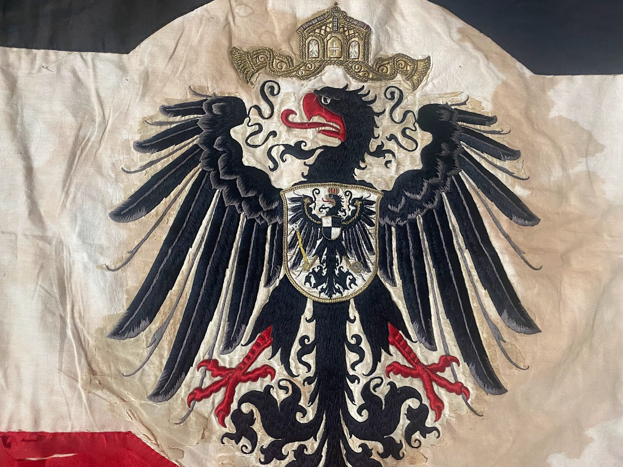 WW1 German Imperial Veterans Banner /w Family Crest and Veterans address and info - Militaria Khan