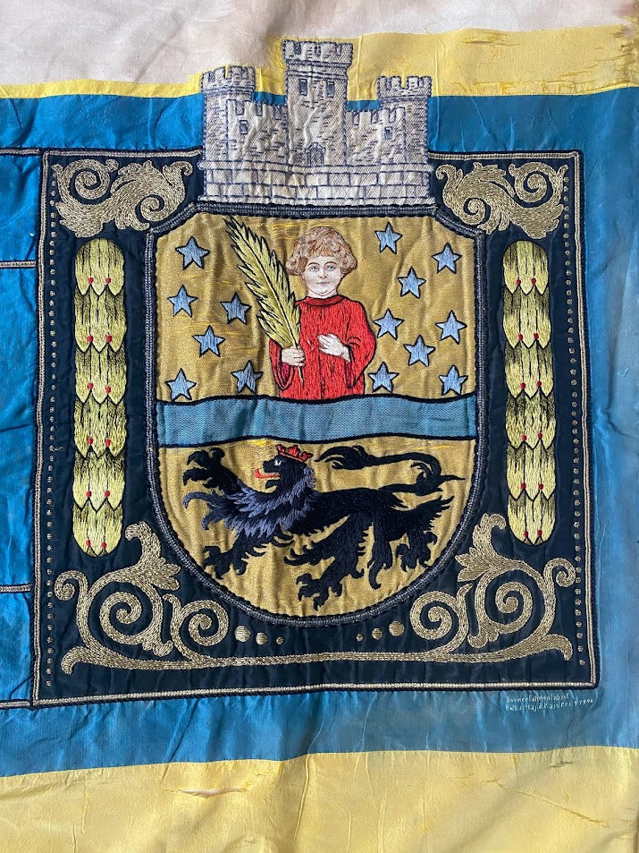 WW1 German Imperial Veterans Banner /w Family Crest and Veterans address and info - Militaria Khan